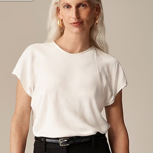 J crew Drapey T-shirt top ivory - Picture 1 of 5